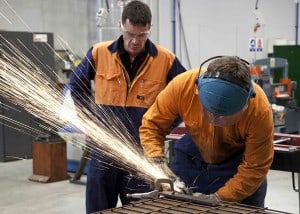 Student and teacher working in industrial trade settings: Trades and Technology | Apprenticeships NZ