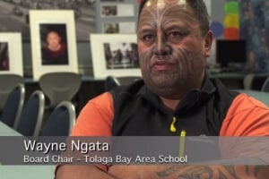 Wayne Ngata, Board Chair of the Tolaga Bay Area School - Sends his students to EIT's Trades Academy