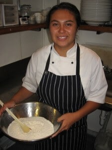 Harata Neera, at work in the Pacifica kitchen.