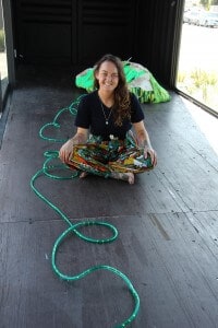 Thinking inside the box – Lillie Chapman with her art installation in Ahuriri.