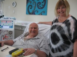 Hawke’s Bay’s newest renal care Nurse Practitioner Janine Palmer with patient Ian Granger.