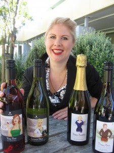 Hayley Young with wines from her Young Estate range.