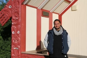 Josh Rakatairi on EIT’s Te Ara o Tāwhaki marae.