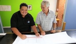 Big plans: Building services cadet Tereora Tapaitau and GDC chief building specialist Ian Petty.