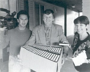 Figure 36 Video producer Pat Makiri with David Scott and Margaret Rishworth