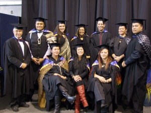 Figure 63 Te Toi O Nga Rangi graduates with Steve Gibbs