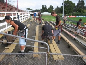 Figure 75 Carpentry students at Rugby Park