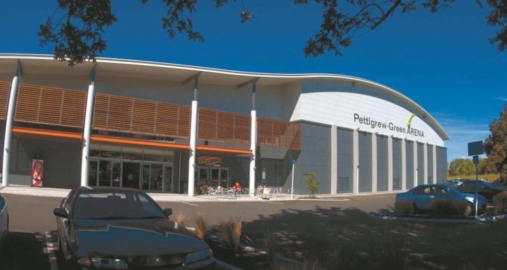 External shot of the Pettigrew Green Arena where you can study fitness courses NZ