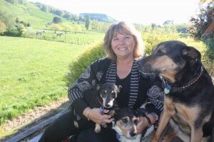 Nat Waran with her family’s well-travelled dogs.